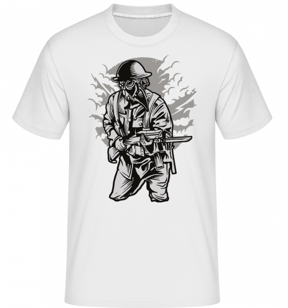 Steampunk Style Soldier - Shirtinator Männer T-Shirt - Weiß - Vorn
