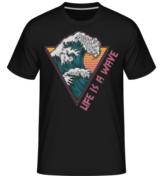 Live Is A Wave - Camiseta Shirtinator para hombre - Negro - delante