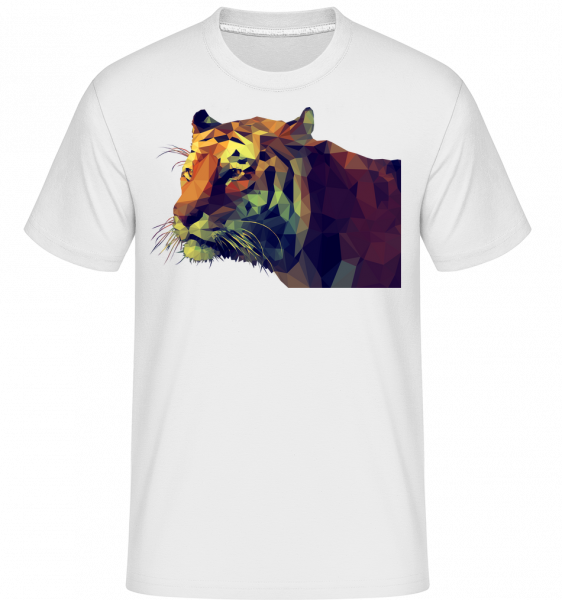 Polygon Tiger - Shirtinator Männer T-Shirt - Weiß - Vorn