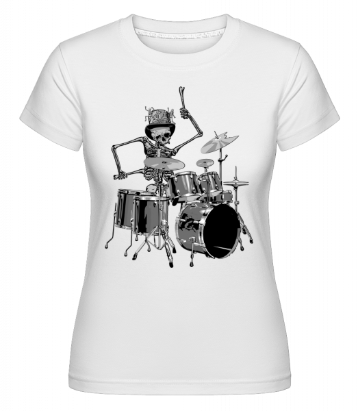 Schlagzeug Skelett - Shirtinator Frauen T-Shirt - Weiß - Vorn
