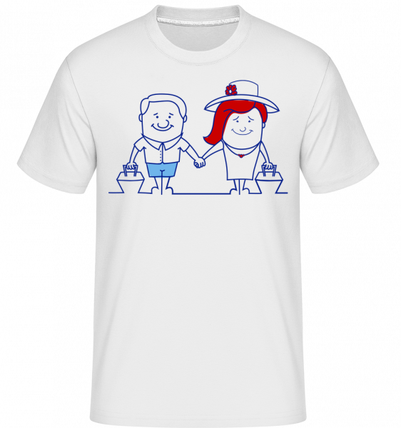 Fröhliches Paar - Shirtinator Männer T-Shirt - Weiß - Vorn
