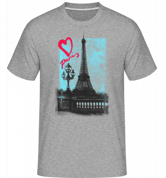 Paris Liebe - Shirtinator Männer T-Shirt - Grau meliert - Vorn