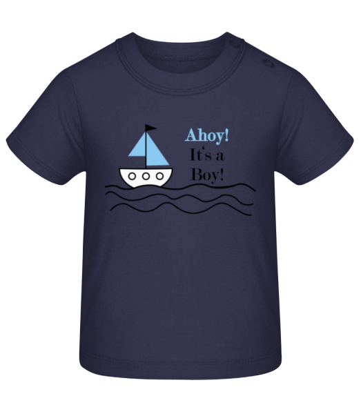 Ahoy! It's A Boy! - Camiseta de bebé - Marino - delante
