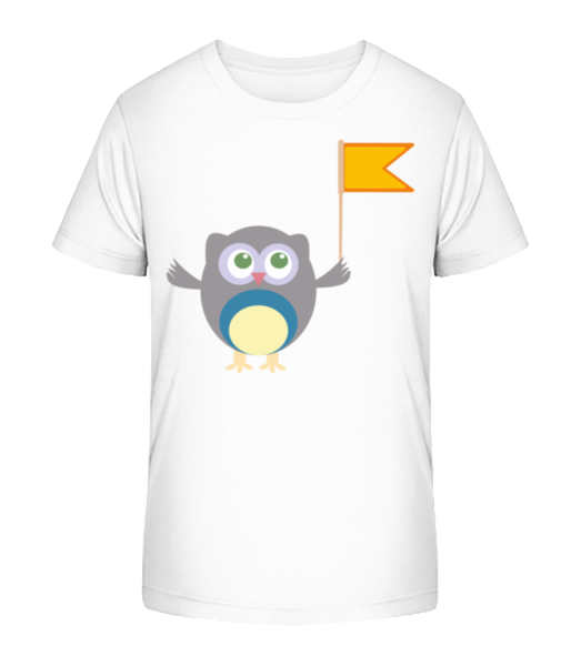 Cute Owl With Flag - Camiseta ecológica para niños Stanley Stella - Blanco - delante