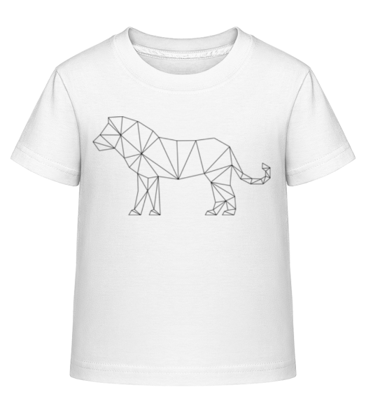 Polygon Lion - Camiseta Shirtinator para niños - Blanco - delante