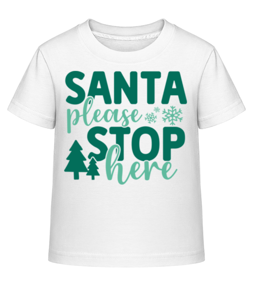 Santa Please Stop Here - Camiseta Shirtinator para niños - Blanco - delante