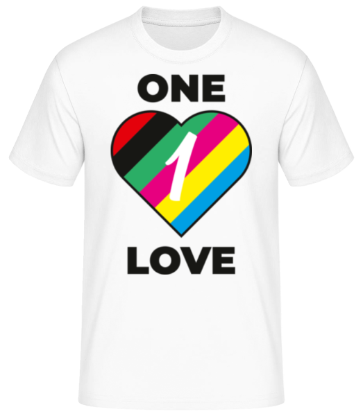 One Love - Camiseta básica para hombre - Blanco - delante