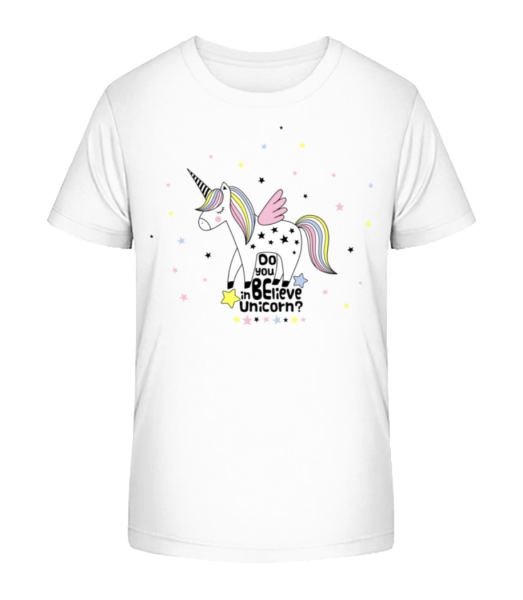Do You Believe In Unicorn - Camiseta ecológica para niños Stanley Stella - Blanco - delante