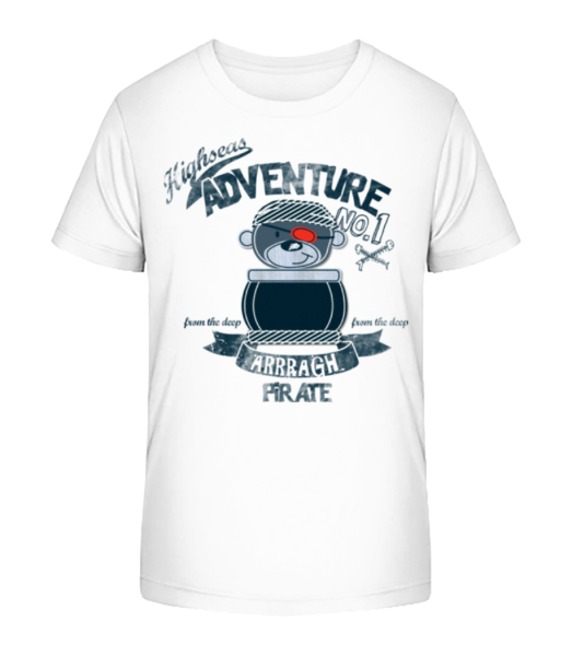 Pirate Teddy Adventure - Camiseta ecológica para niños Stanley Stella - Blanco - delante