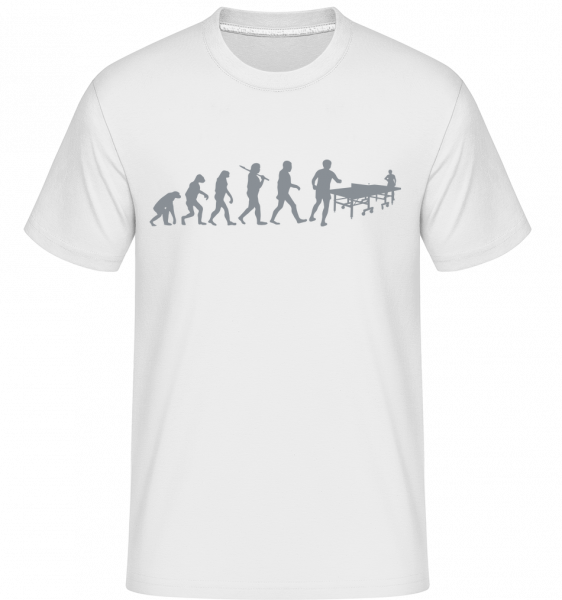 Evolution Des Tischtennis - Shirtinator Männer T-Shirt - Weiß - Vorn