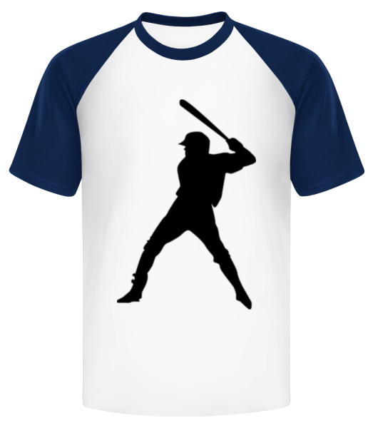 Baseball Player - Camiseta de béisbol para hombre - Blanco / Azul marino - delante