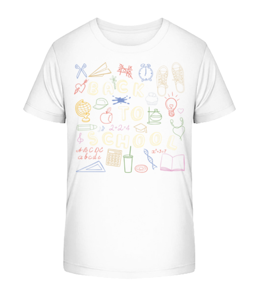 Back To School Symbols - Camiseta ecológica para niños Stanley Stella - Blanco - delante
