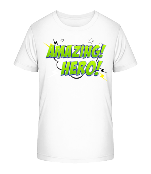 Amazing Hero Icon - Camiseta ecológica para niños Stanley Stella - Blanco - delante