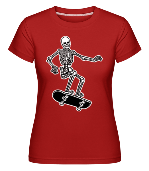 Skull Skateboard -  Shirtinator Women's T-Shirt - Red - imagedescription.FrontImage