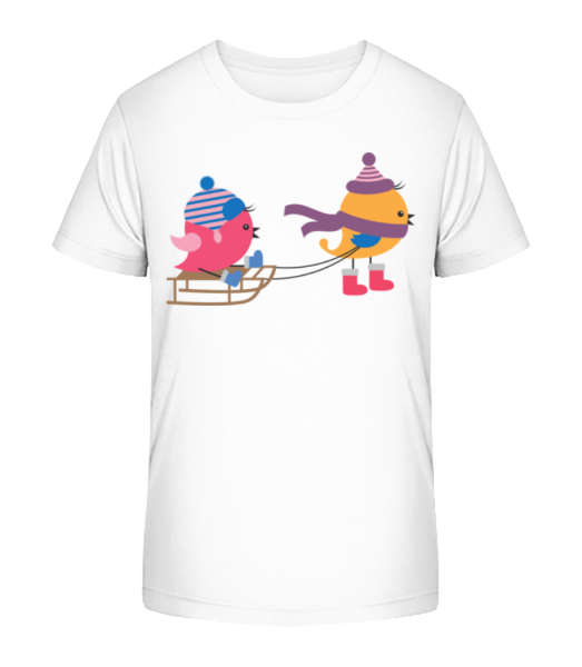 Sled Birds - Camiseta ecológica para niños Stanley Stella - Blanco - delante