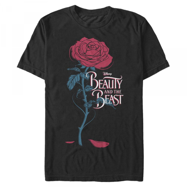 Disney - La bella y la bestia - Zvíře Logo Rose - Hombres Camiseta - Negro - delante