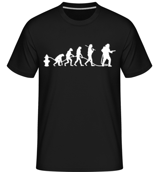 Evolution Firefighter - Camiseta Shirtinator para hombre - Negro - delante