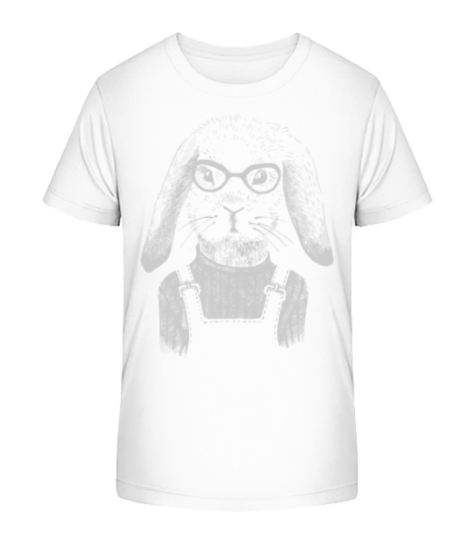 Hipster Rabbit - Camiseta ecológica para niños Stanley Stella - Blanco - delante