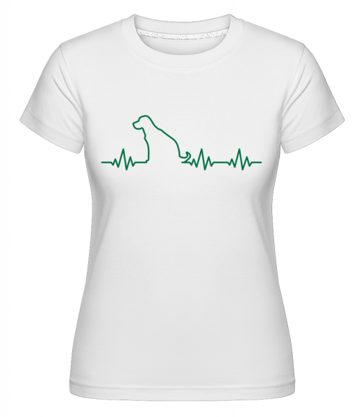 Herzschlag Hund - Shirtinator Frauen T-Shirt - Weiß - Vorn