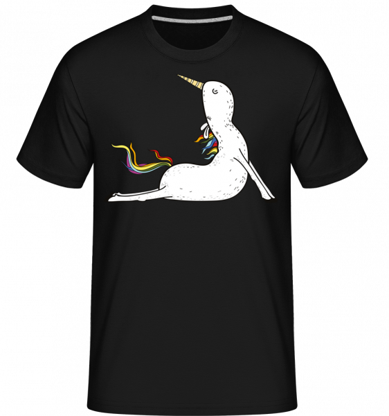 Yoga Einhorn Die Kobra - Shirtinator Männer T-Shirt - Schwarz - Vorn