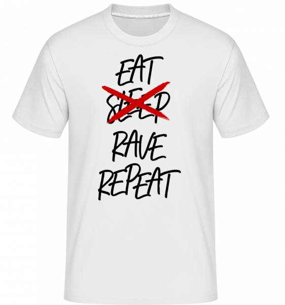 Eat Rave Repeat - Shirtinator Männer T-Shirt - Weiß - Vorn
