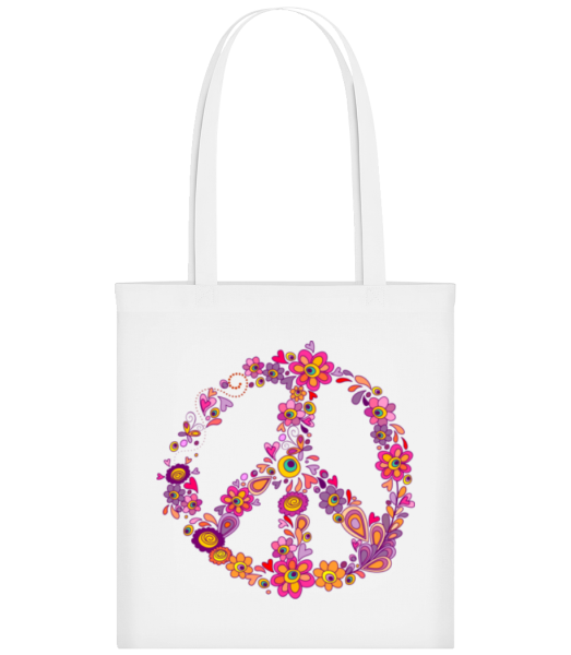 Peace Sign Flowers - Bolsa de tela - Blanco - delante