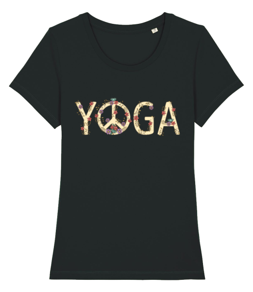 Yoga Peace - Camiseta ecológica para mujer Stanley Stella - Negro - delante