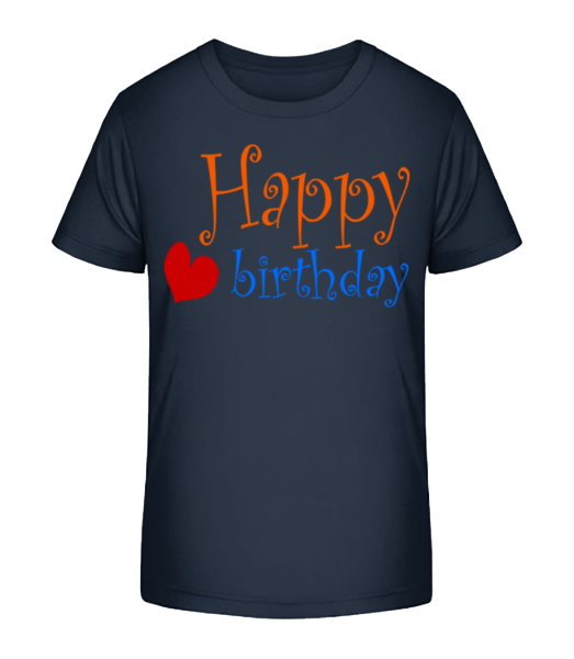 Happy Birthday Heart - Camiseta ecológica para niños Stanley Stella - Marino - delante