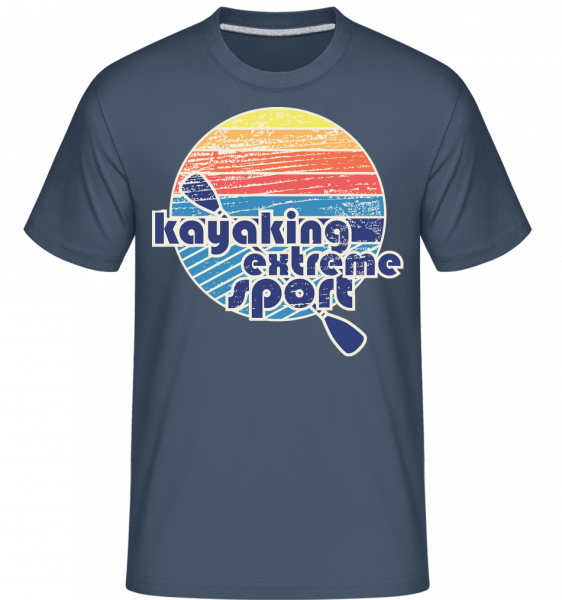 Kayaking Logo - Shirtinator Männer T-Shirt - Denim - Vorn