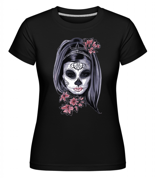 Gruselmädchen Maske - Shirtinator Frauen T-Shirt - Schwarz - Vorn