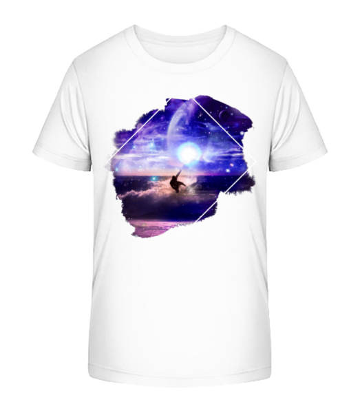 Galactic Surfer - Camiseta ecológica para niños Stanley Stella - Blanco - delante