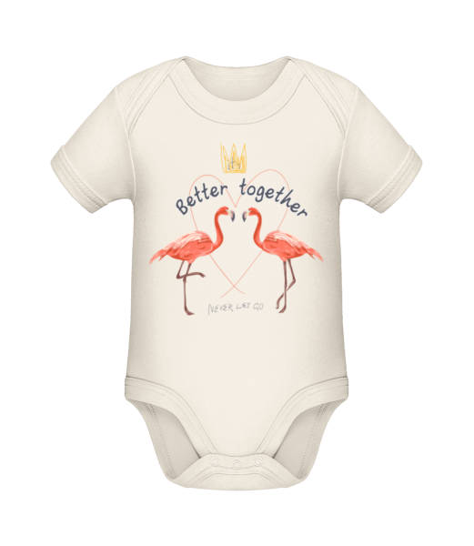 Better Together Flamingos - Body ecológico para bebé - Crema - delante