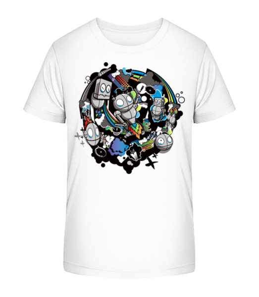 Monde Robot - Camiseta ecológica para niños Stanley Stella - Blanco - delante