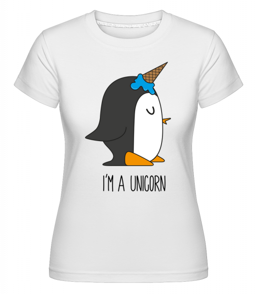 I'm A Unicorn Penguin - Shirtinator Frauen T-Shirt - Weiß - Vorn