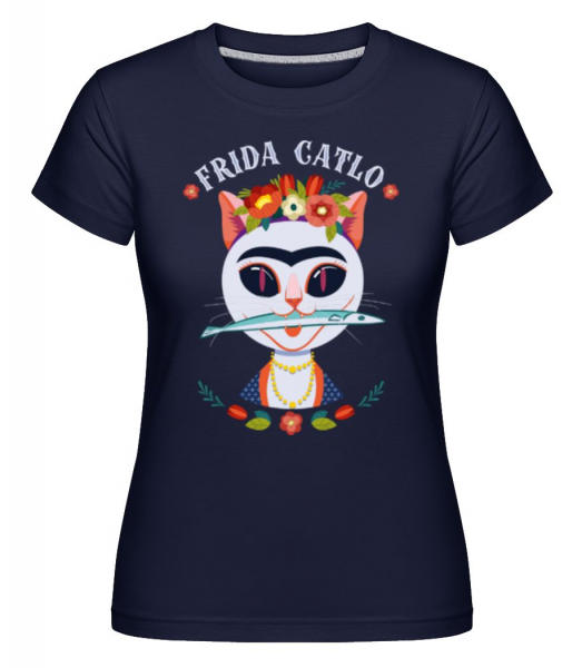 Frida Catlo - Shirtinator Frauen T-Shirt - Marine - Vorne