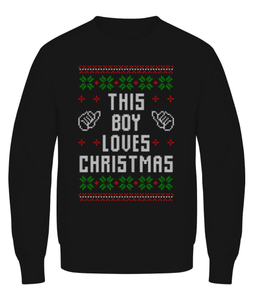 This Boy Loves Christmas - Men's Sweatshirt - Black - imagedescription.FrontImage