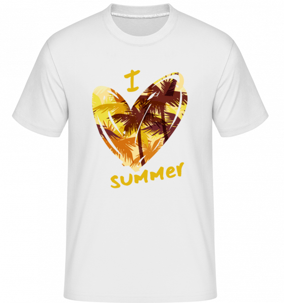 I Love Summer Heart - Shirtinator Männer T-Shirt - Weiß - Vorn