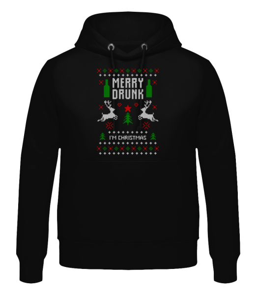 Merry Drunk I Am  Christmas - Sudadera con capucha para hombre - Negro - delante