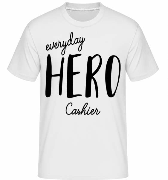 Everyday Hero Cashier - Shirtinator Männer T-Shirt - Weiß - Vorn
