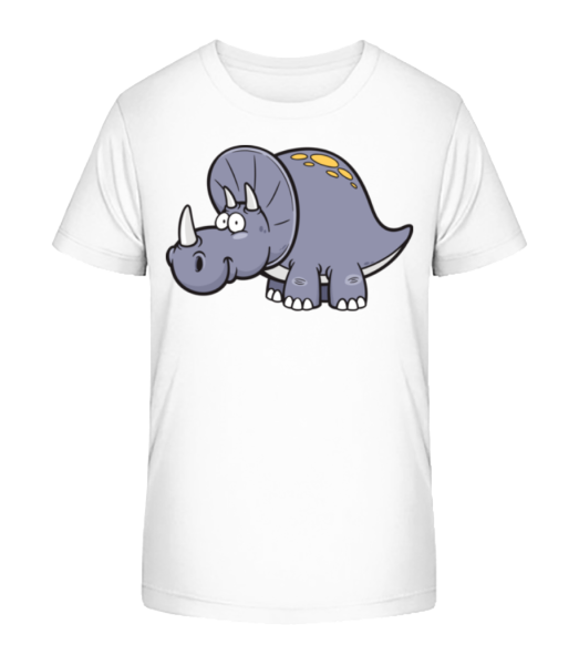 Comic Triceratops - Camiseta ecológica para niños Stanley Stella - Blanco - delante