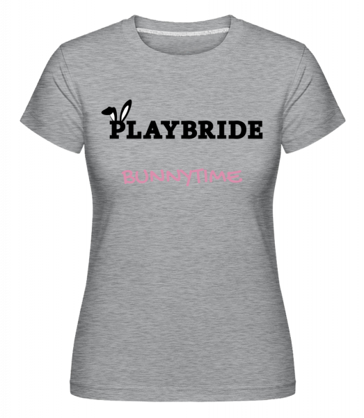 Playbride Bunnytime - Shirtinator Frauen T-Shirt - Grau meliert - Vorn