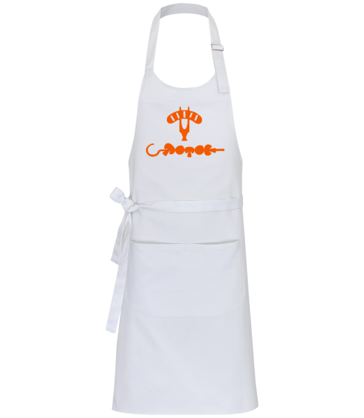 BBQ Food Orange - Delantal de cocina profesional - Blanco - delante