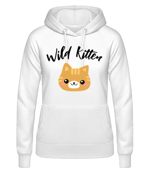 Wild Kitten - Sudadera con capucha para mujer - Blanco - delante