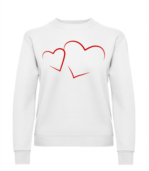 Herzen - Frauen Pullover - Weiß - Vorn