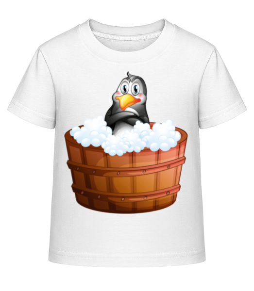Penguin In Bubble Bath - Camiseta Shirtinator para niños - Blanco - delante