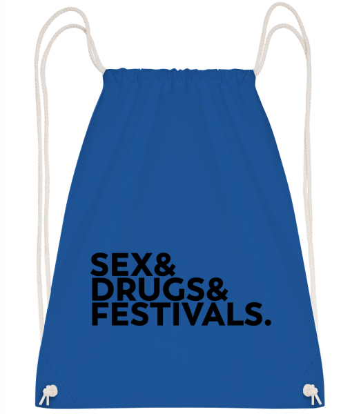 Sex Drugs Festivals - Turnbeutel - Royalblau - Vorn