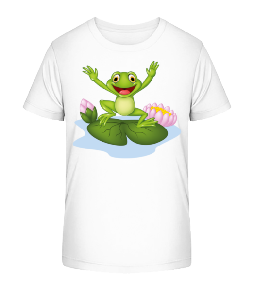 Frog On Water Lily - Camiseta ecológica para niños Stanley Stella - Blanco - delante