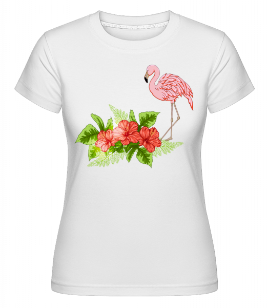 Flamingo In Paradise - Shirtinator Frauen T-Shirt - Weiß - Vorn