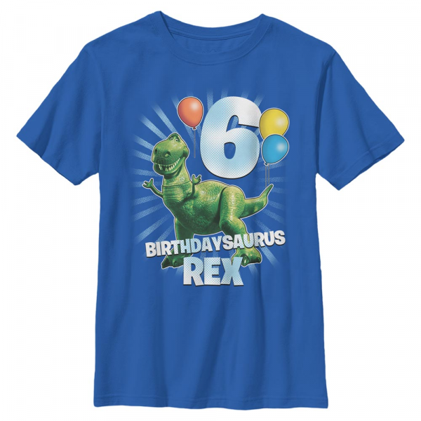 Pixar - Toy Story - Rex Ballon 6 - Cumpleaños - Niños Camiseta - Azul real - delante