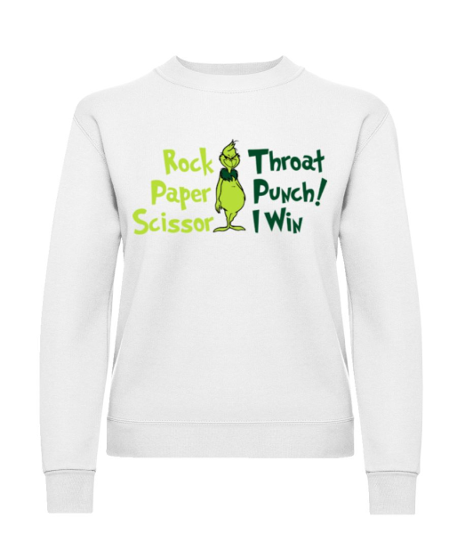 Rock, Paper, Scissor, Throat Punch! - Women's Sweatshirt - White - imagedescription.FrontImage
